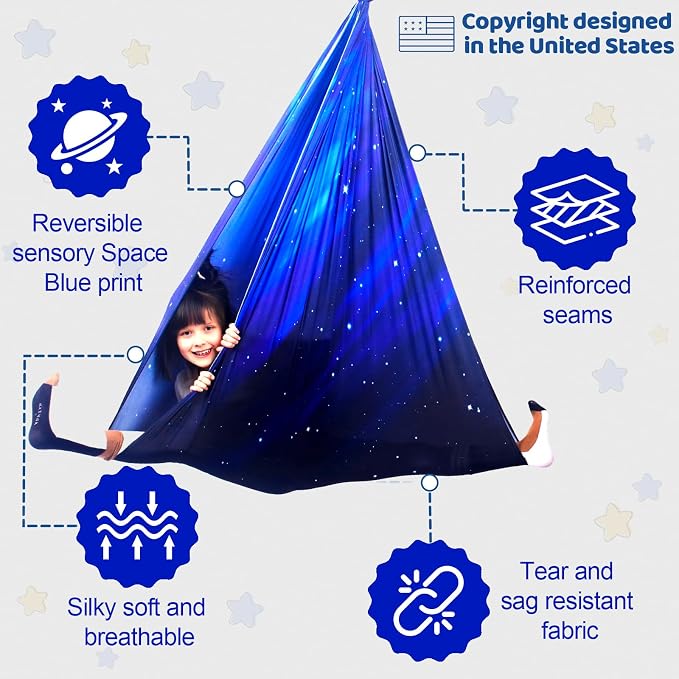 Sensory Swing for Kids Indoor and Outdoor Therapy Cuddle Swing Snuggle Hammock - Image 3