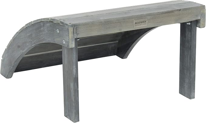 Safavieh Patio Collection Hampton Adirondack Acacia Wood Ottoman - Image 4