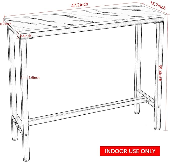 Mr IRONSTONE 47 inch Bar Table - Image 3