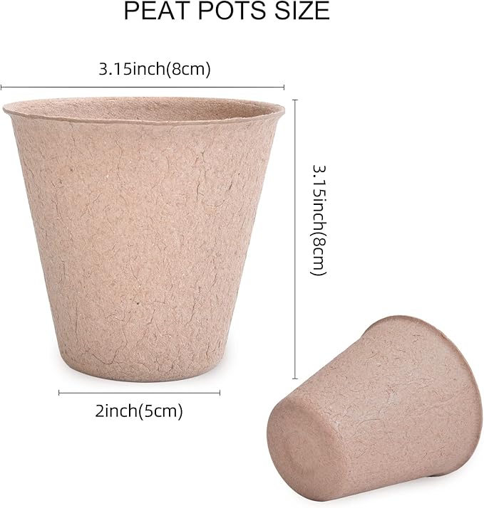 JERIA 100-Pack 3.15 Inch Peat Pots - Image 2