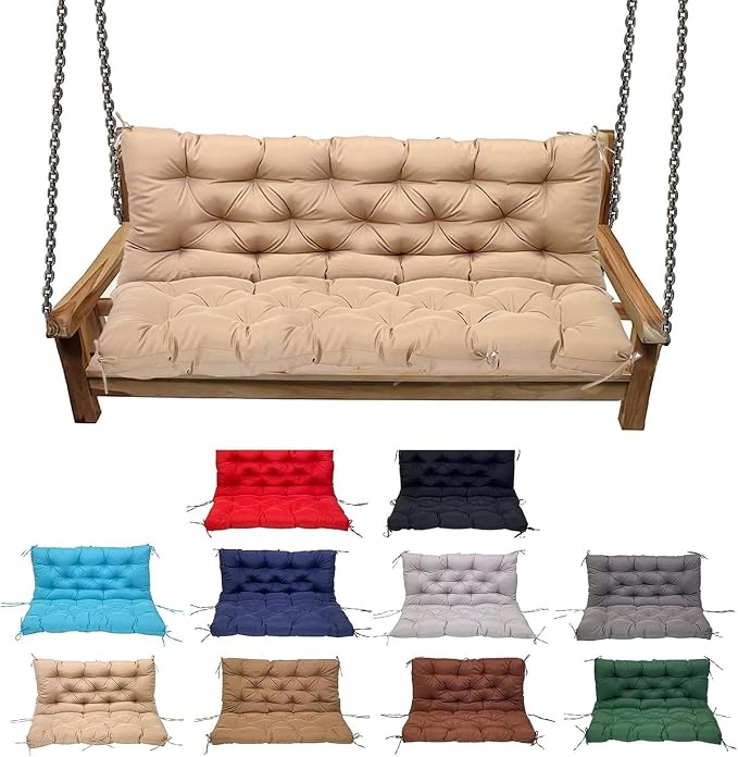 Swing Cushion Replacement Outdoor Porch Waterproof Bench Cushion 2-3 Seater by YXMKJOS