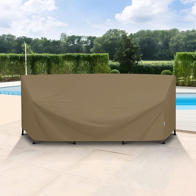 SunPatio Outdoor Sectional Sofa Cover, Heavy Duty Waterproof Curved Furniture - Image 7