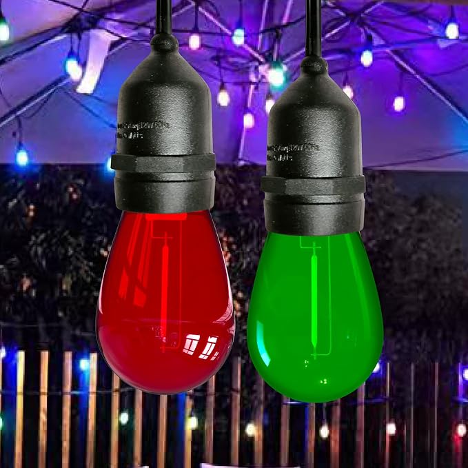 S14 Colored LED String Light Bulbs, E26 Medium Screw Base - Image 5