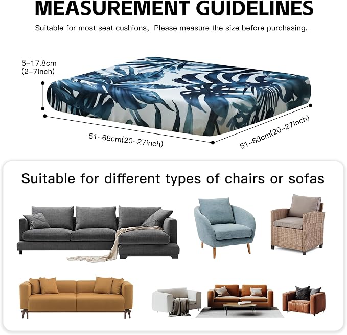 14Pcs Outdoor Cushion Covers, Patio Cushion Covers, Stretch Elastic Slipcovers - Image 2