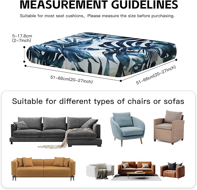 12Pcs Outdoor Cushion Covers, Patio Cushion Covers, Stretch Elastic Slipcovers - Image 2