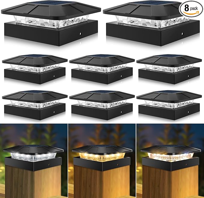 Peasur 4x4in Solar Post Cap Lights Outdoor by Peasur