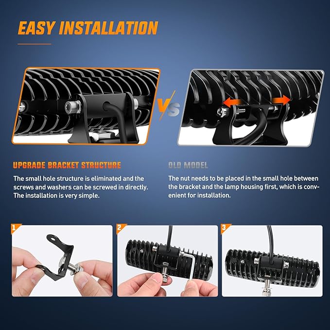 Nilight LED Pods 2PCS 6 Inch 60W Flood Spot Beam Combo Light Bar Driving Fog - Image 6