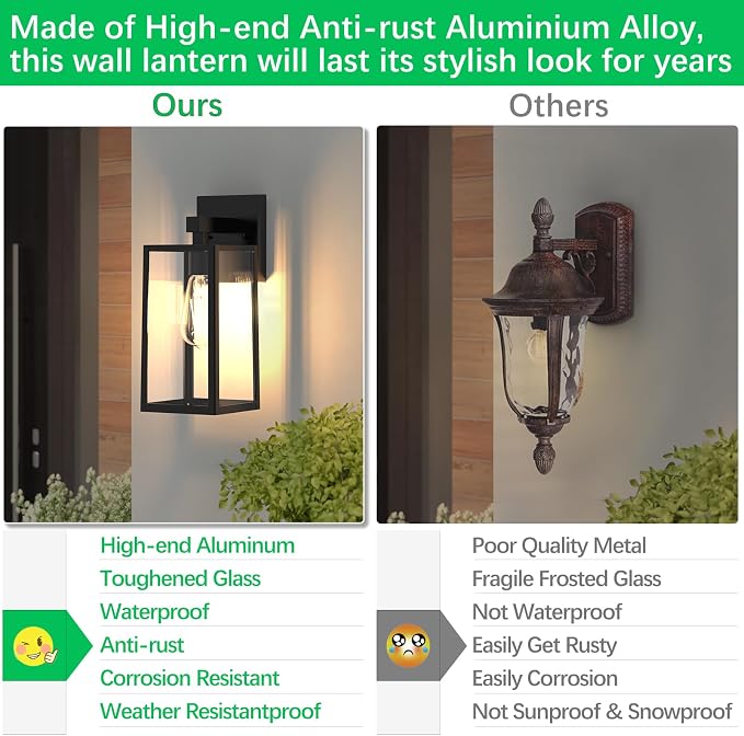 MAXvolador Outdoor Wall Lantern, Exterior Waterproof Wall Sconce Light Fixture - Image 5