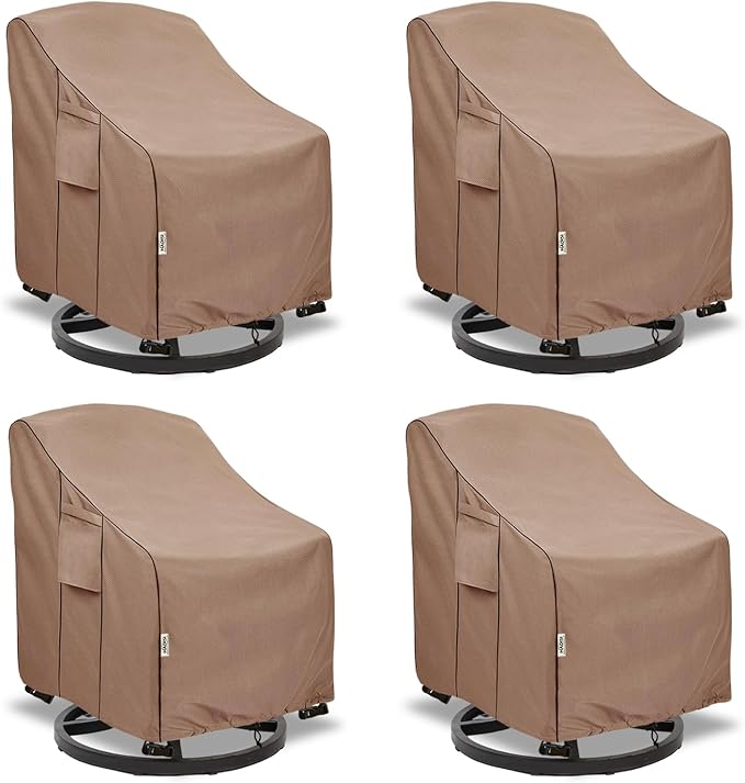 Patio Chair Covers for Outdoor Furniture Waterproof 4 Pack, Heavy Duty by Hadisi