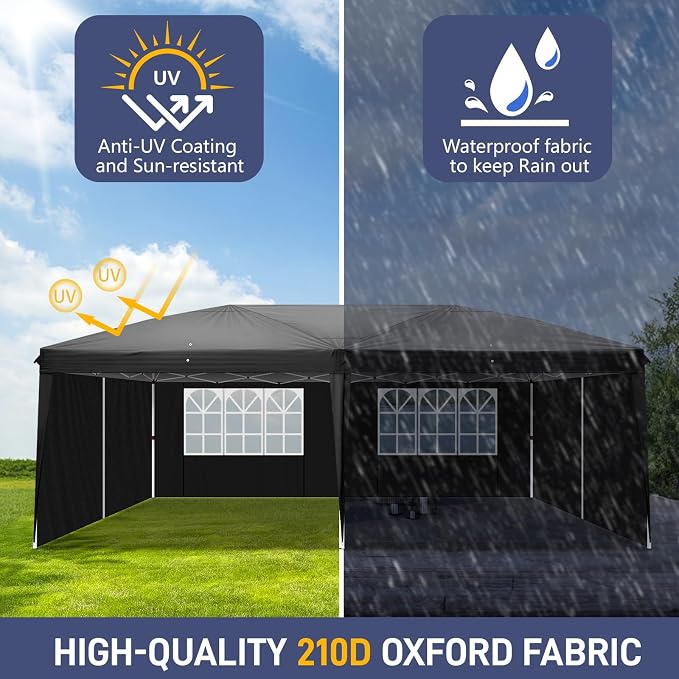 Outvita 10x20ft Pop Up Canopy Tent, Outdoor Instant Shelter Folding Canopy - Image 6