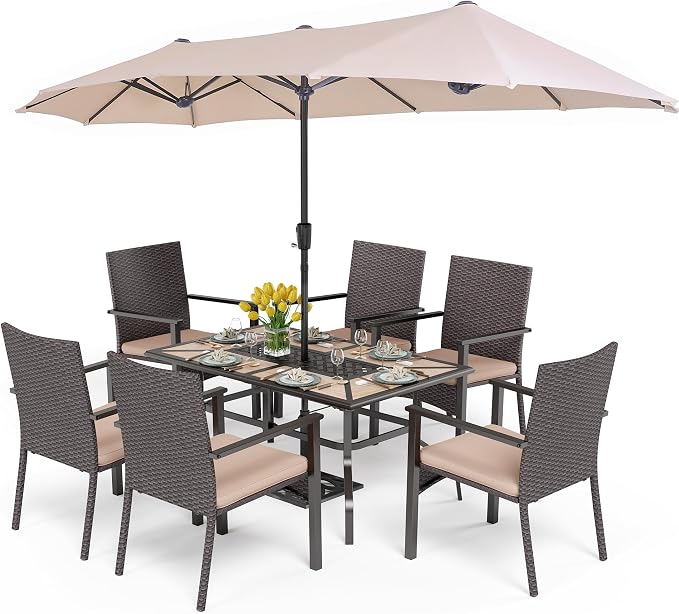 PHI VILLA 7 Pieces Outdoor Dining Set - Image 8