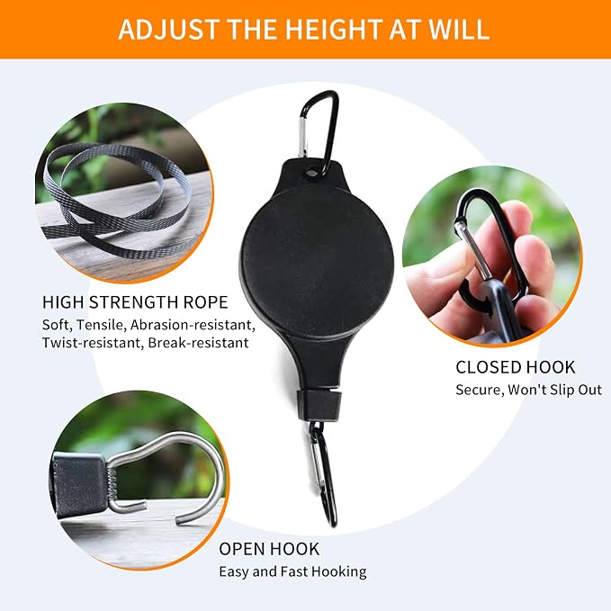 4PCS Plant Pulley Retractable Pulley Plant Hanger Hanging Flower Basket Hook - Image 5