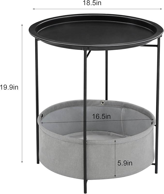 VECELO Round Side/End Table - Image 3