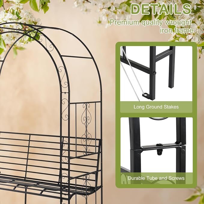Outvita 7FT Garden Arch Arbor - Image 3