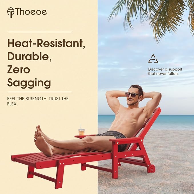 Patio Chaise Lounge Chair Set of 2, Oversized Lounge Chair Outdoor - Image 4