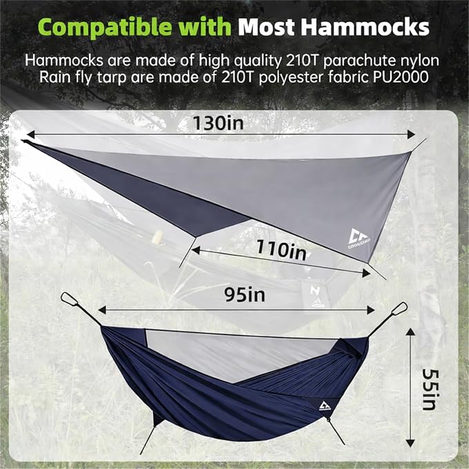Camping Hammock with Mosquito Net and RainFly Tarp - Image 2