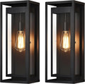 19" Outdoor Wall Lights, 2 Pack Large Size Matte Black Outdoor Sconce Lights by Slypadan