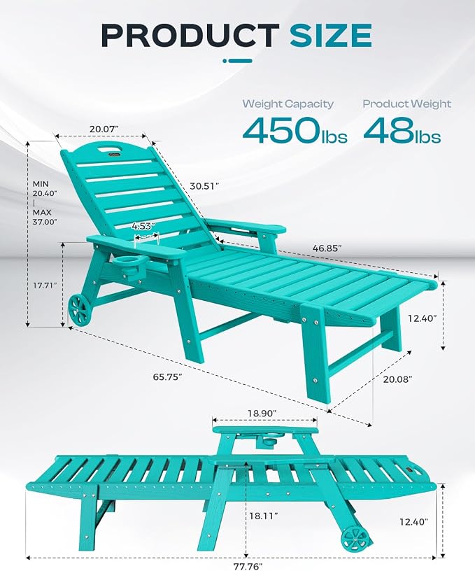 Lounge Chair Outdoor, Oversized Chaise Lounge Chair - Image 3