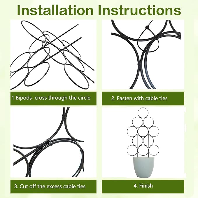 Trellis for Climbing Plants Indoor, 4 Pack Stackable Garden Trellis for Potted - Image 4