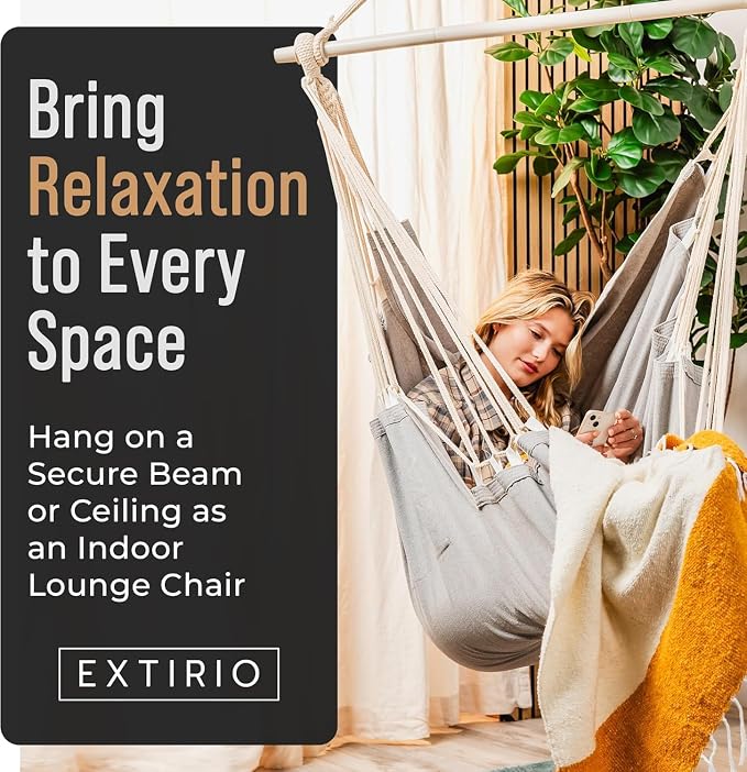 Hanging Hammock Chair Swing – Hanging Chair Outdoor & Indoor - Image 7