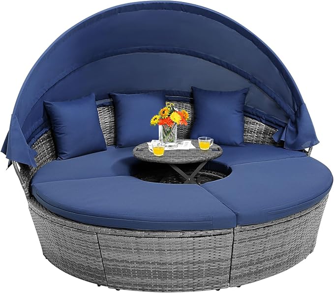 COSTWAY Patio Round Daybed by COSTWAY