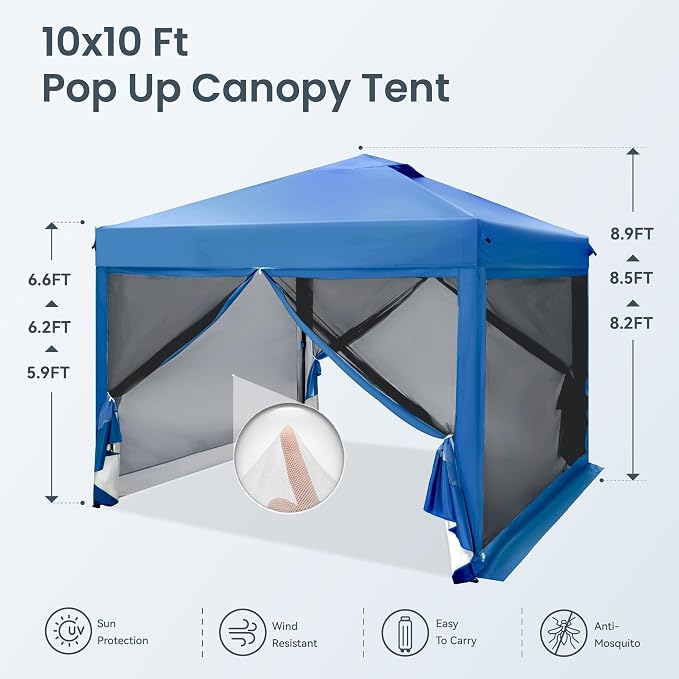 PHI VILLA 10 x 10 Pop Up Canopy Tent - Image 7