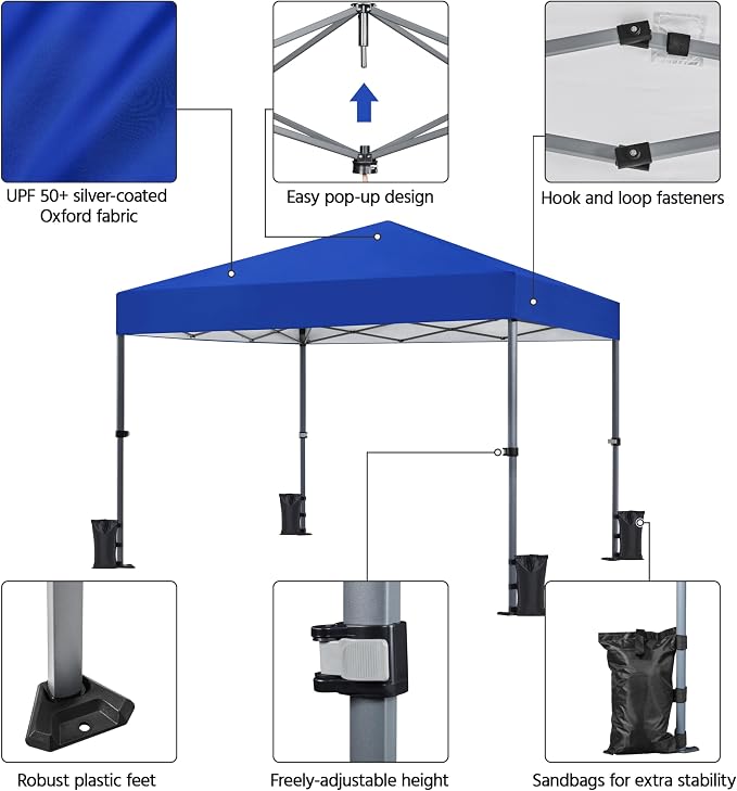 Yaheetech 10x10 1-Person Setup Pop Up Canopy Tent, Instant Portable Commercial - Image 4