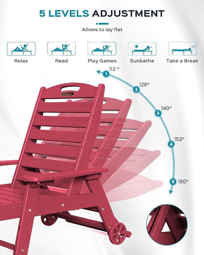 Ciokea Lounge Chair Outdoor, Oversized Chaise Lounge Chair - Image 4