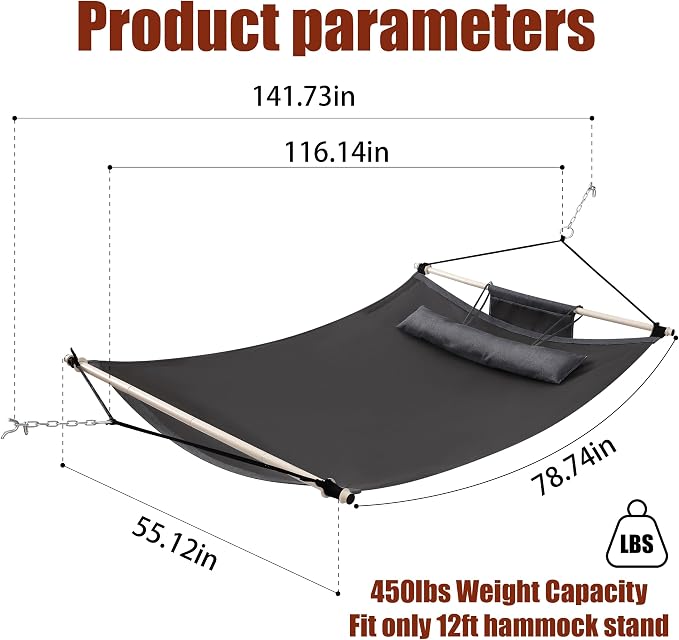 TegerDeger Anti-flip 12FT Hammock Large Hammock 450LB Capacity - Image 6
