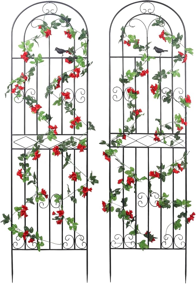 2 Pack 86.7" H x 19.7" W Metal Garden Trellis by Macteyia