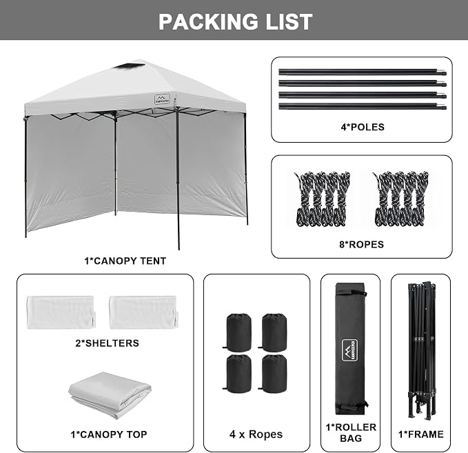 KAMPKEEPER 10x10 Easy Pop Up Canopy Tent - Image 6