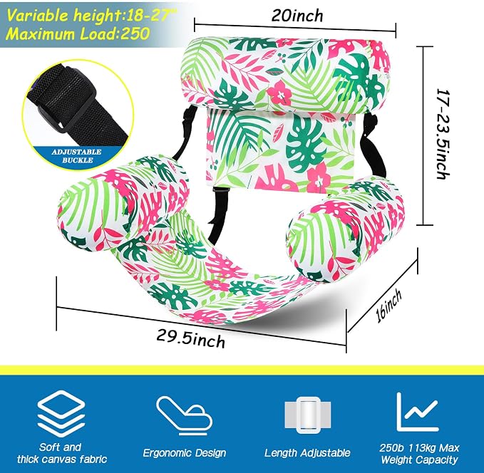 2 Pack Inflatable Pool Float for Adult Adjustable Hammock Float Chair Fabric - Image 3
