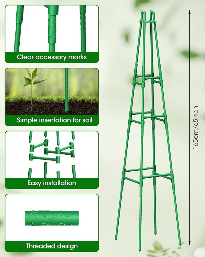 2 Pack Garden Trellis for Climbing Plants Outdoor, 6FT Plant Trellis Support - Image 4