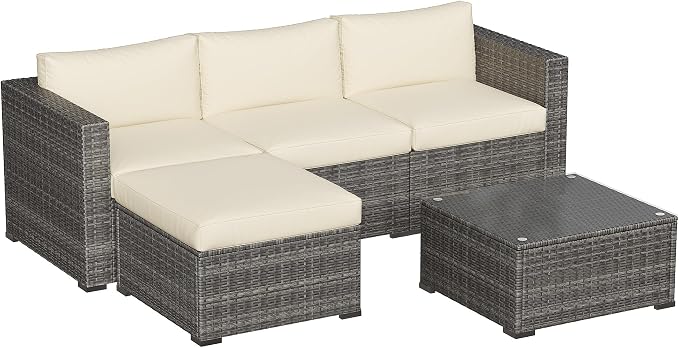 Green4ever 5-Piece Outdoor Patio Furniture Set, All-Weather Wicker Rattan - Image 7