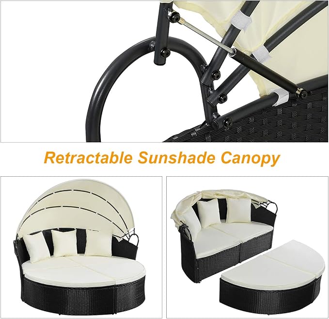Tangkula Patio Furniture Outdoor Lawn Backyard Poolside Garden Round - Image 7