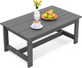 SERWALL HDPE Patio Coffee Table, Rectangle Outdoor Coffee Table, All-Weather by SERWALL