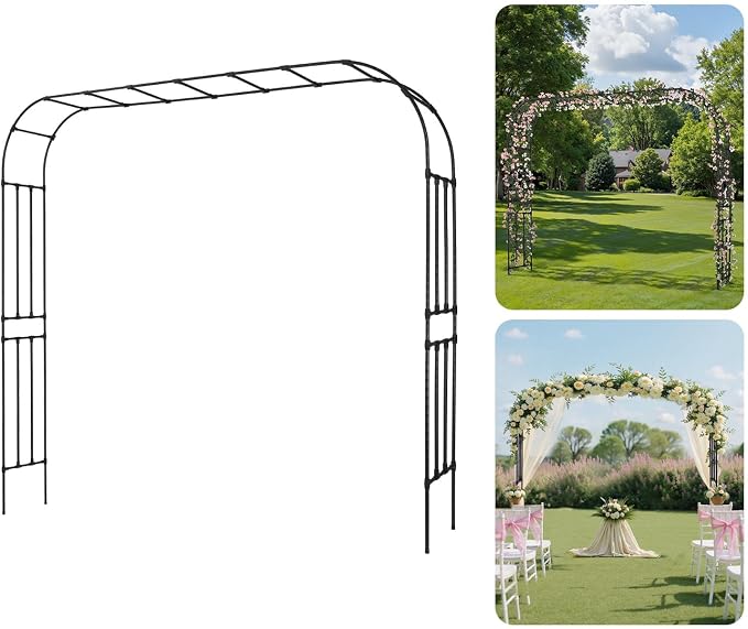 VEVOR Garden Arbor, 94.5 x 126 x 15.8 in Metal Archway, Sturdy Outdoor Trellis by VEVOR