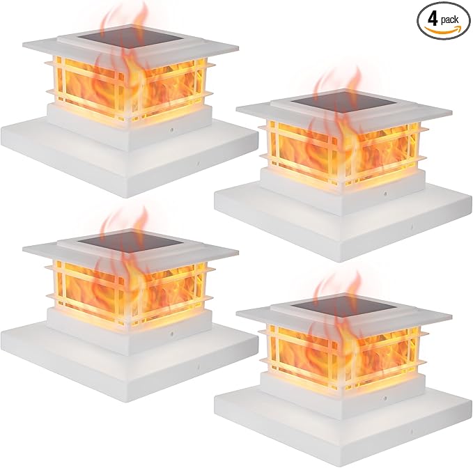 Dynaming 4 Pack Solar Post Cap Lights Outdoor by Dynaming