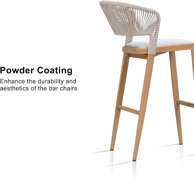 PURPLE LEAF Set of 2 Bar Stools Outdoor Barstools - Image 8