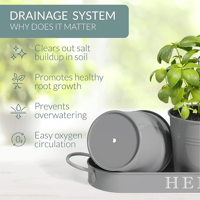 Barnyard Designs Indoor Herb Garden Planter Set - Image 5