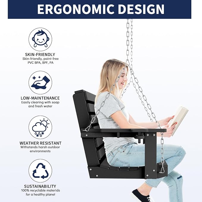 Plawdlik Porch Swings, 2 Seat Patio Chair - Image 6