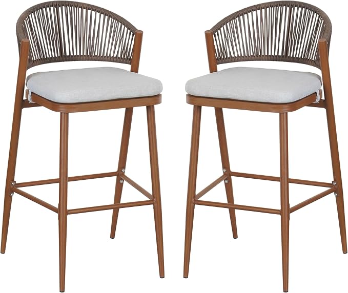 Christopher Knight Home Hearth 30.25" Patio Barstools Set of 2, Woven Wicker - Image 5