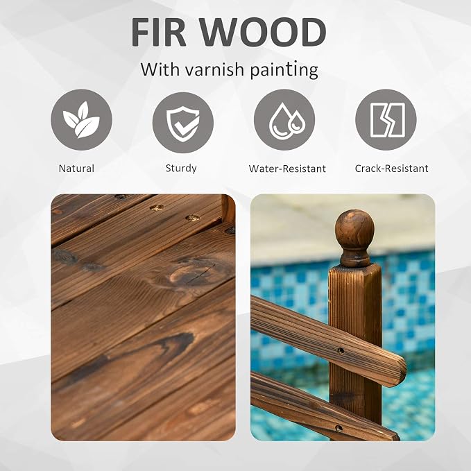 7.5 ft Wooden Garden Bridge - Image 5