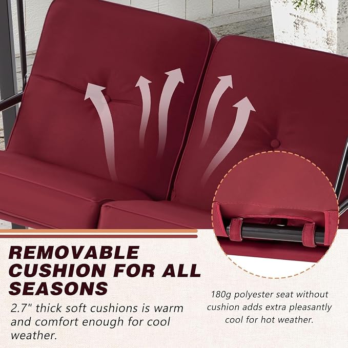 AECOJOY 2-Seat Outdoor Patio Swing Chair - Image 6