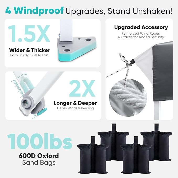 Sekey 10x10 Pop Up Canopy with One Push Setup-Easy Up Canopy with 99% UV - Image 3