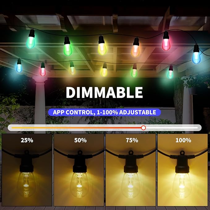Outdoor String Lights 100FT, Patio Lights - Image 5