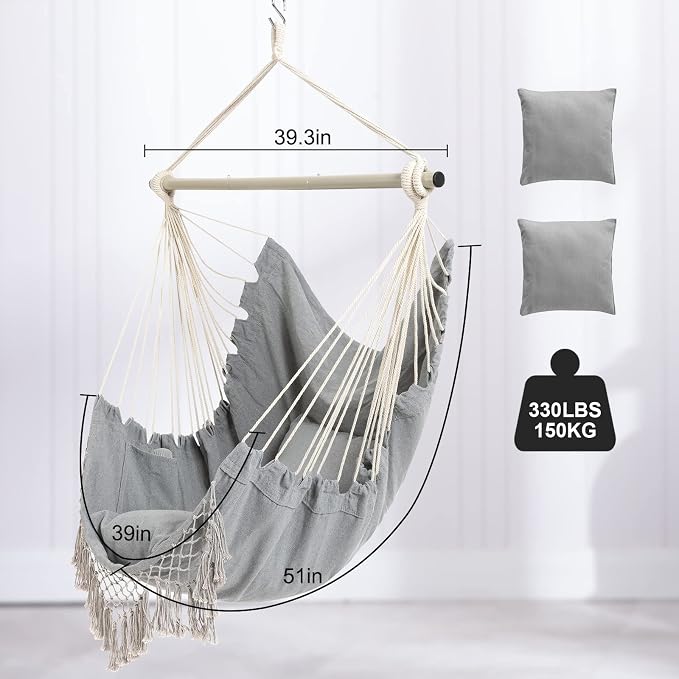 Hammock Chair, Hanging Rope Swing Seat - Image 4