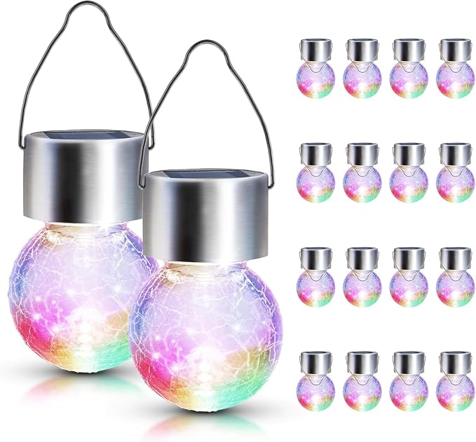 GIGALUMI Solar Lights Outdoor Waterproof, 16 Pack Solar Hanging Lights Garden - Image 9