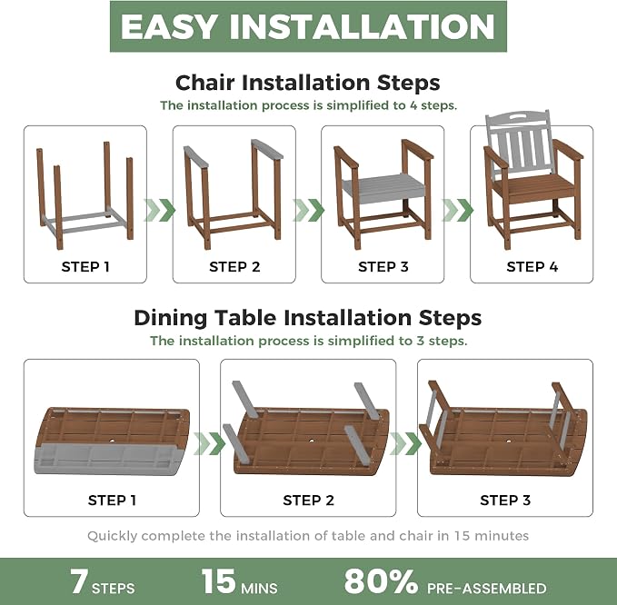 5-Piece Outdoor Dining Furniture Set - Image 9