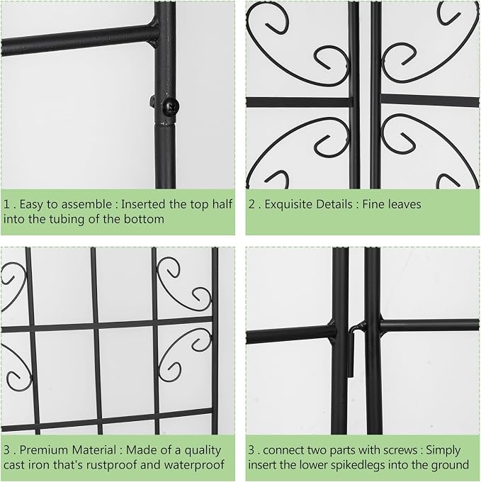 4 Pack 86.2x19.7in Metal Garden Trellis - Image 4